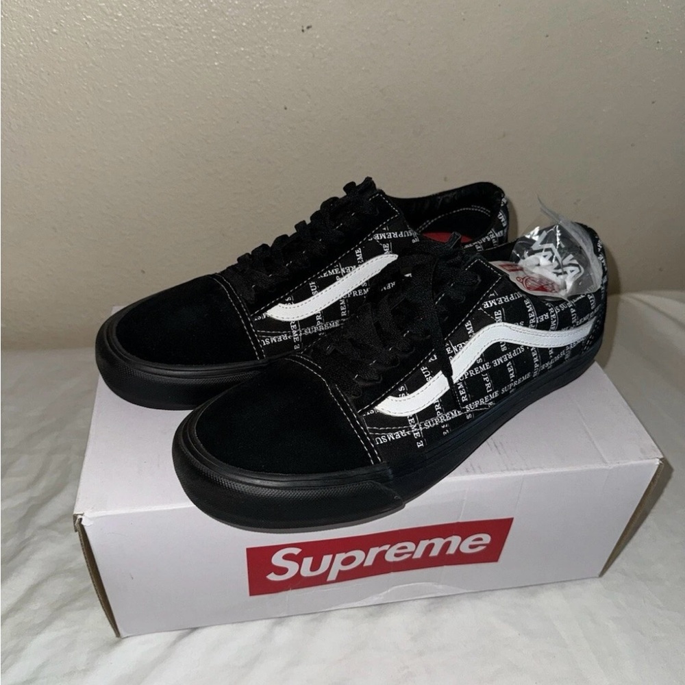 Vans Supreme x Old Skool Pro Logo Pattern-Black